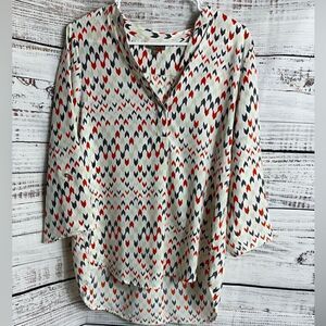 Lilla P Top Womens‎ Small pop over chiffon Blouse roll up sleeves light tunic